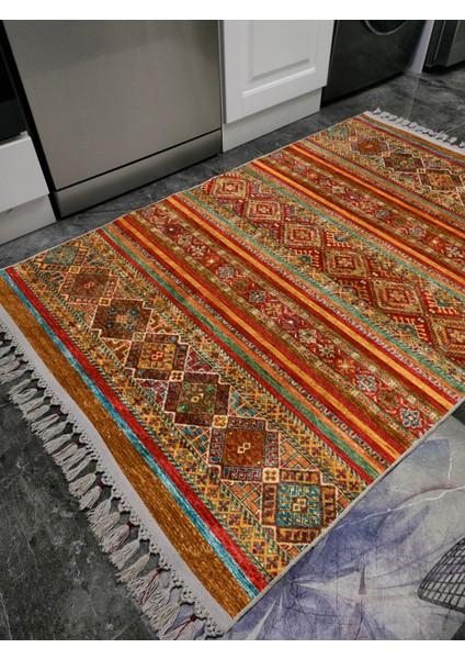 Drom Kaymaz Halı Makinede Yıkanabilir Şönil Kilim