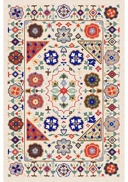 Drom Kaymaz Halı Makinede Yıkanabilir Şönil Kilim
