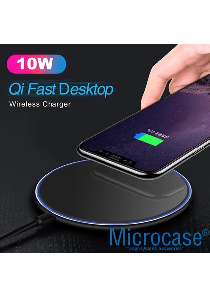 Universal 10W Wireless Kablosuz Hızlı Şarj Pedi Fast Wireless Charger Pad - AL4004