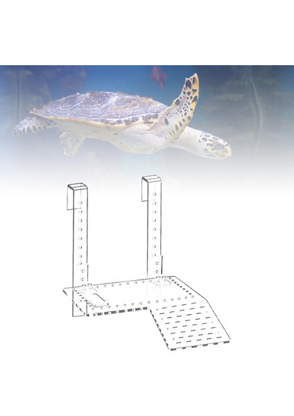 Akrilik Kaplumbağa Yüzen Platform Sürüngen Tı Iskelesi Sürüngen Habitatları Boyut L (Yurt Dışından)