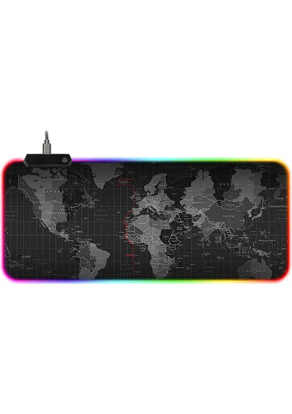 Rgb Ledli Gaming Mouse Pad 80X30CM Dünya Haritası - AL3987