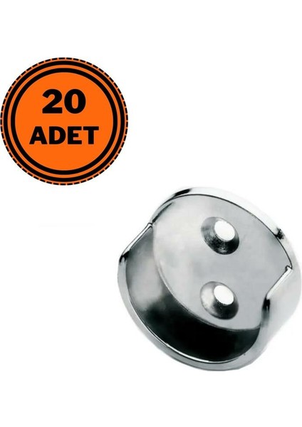 20 Adet Nobel Gökçe Dolap Askı Borusu Flanşı Krom