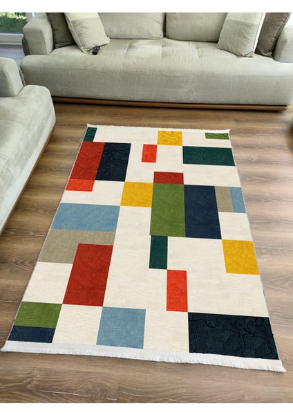 Drom Kaymaz Halı Makinede Yıkanabilir Şönil Kilim