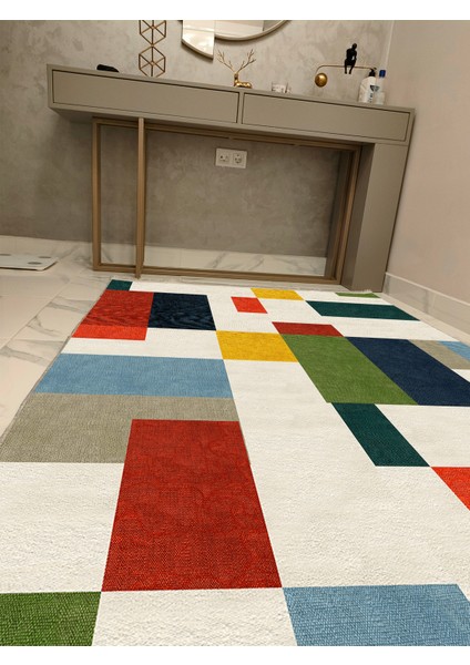 Drom Kaymaz Halı Makinede Yıkanabilir Şönil Kilim
