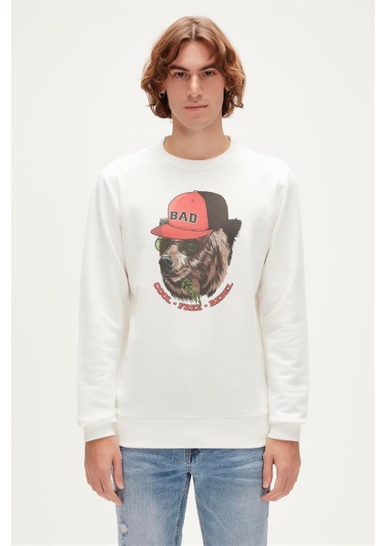 Rebel Crewneck Erkek Beyaz Sweatshirt 23.02.12.019-C04 fiyatları