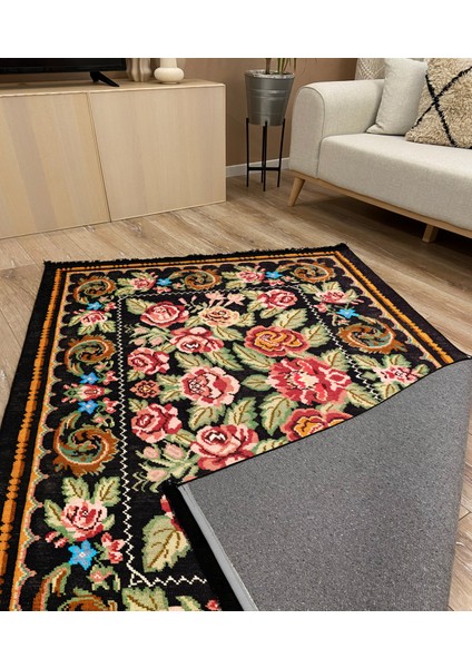 Drom Kaymaz Halı Makinede Yıkanabilir Şönil Kilim