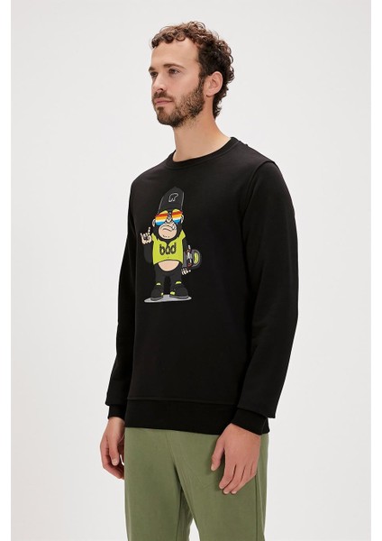 Bad Bear Funky Crewneck Erkek Siyah Sweatshirt 23.02.12.014-C01