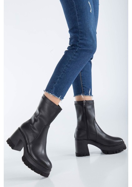 Chester Kadın Streç Fermuarlı Bot Siyah Cilt fiyatları