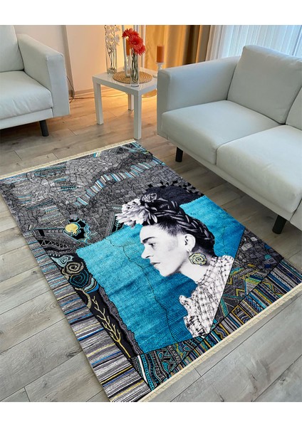 Drom Kaymaz Halı Makinede Yıkanabilir Şönil Kilim