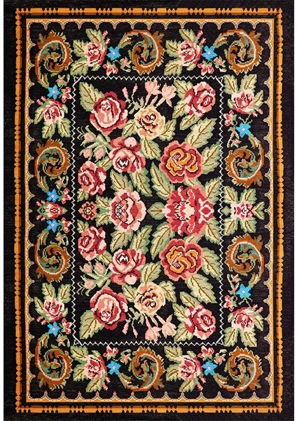 Drom Kaymaz Halı Makinede Yıkanabilir Şönil Kilim