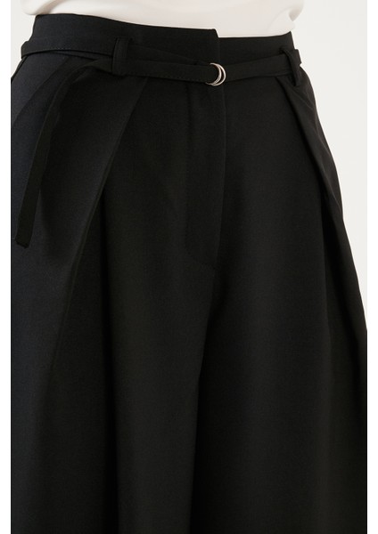 Pileli Yüksek Bel Regular Fit Geniş Paça Pantolon Bayan Pantolon 611PL033 indirimleri