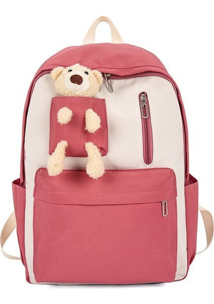 Sevimli Öğrenci Okul Ayı Sırt Zıt Renkli Çok Yönlü Kız Sırt Çantası (Yurt Dışından)