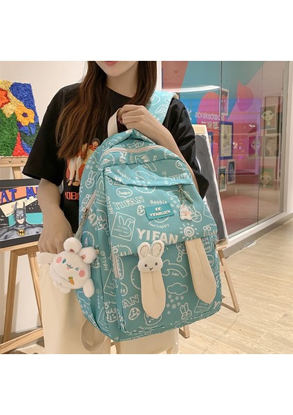 Öğrenci Okul Kadın Büyük Kapasiteli Tavşan Kulakları Sırt Sevimli Okul Çantası (Yurt Dışından) indirimleri