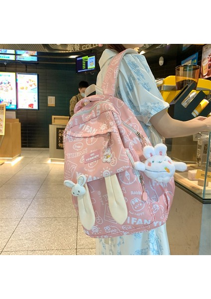 Öğrenci Okul Kadın Büyük Kapasiteli Tavşan Kulakları Sırt Sevimli Okul Çantası (Yurt Dışından) modelleri