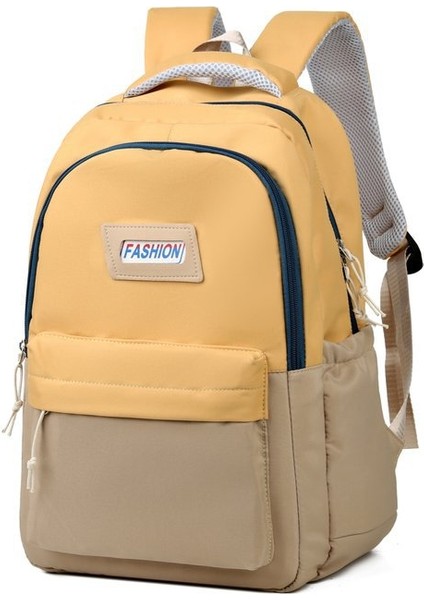 Öğrenci Açık Renk Kontrast Sırt Büyük Kapasiteli Okul Çantası (Yurt Dışından)