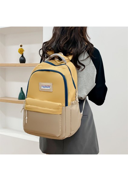 Öğrenci Açık Renk Kontrast Sırt Büyük Kapasiteli Okul Çantası (Yurt Dışından) fiyatları