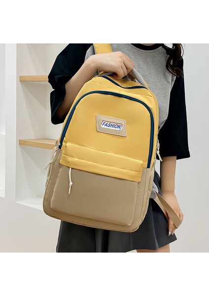 Öğrenci Açık Renk Kontrast Sırt Büyük Kapasiteli Okul Çantası (Yurt Dışından) modelleri