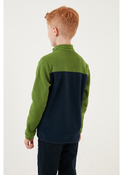 Yumuşak Dokulu Yarım Fermuarlı Renk Bloklu Dik Yaka Polar Çocuk Polar 5905004 indirimleri