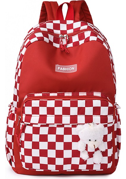 Öğrenci Okul Kampüs Ekose Sırt Büyük Kapasiteli Sırt Çantası (Yurt Dışından)