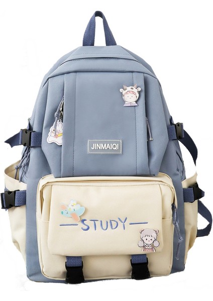 Kız Öğrenci Kampüsü Kanvas Okul Büyük Kapasiteli Sırt Çantası (Yurt Dışından)