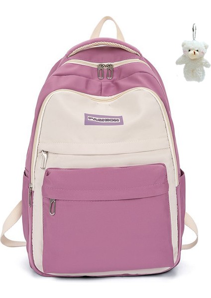 Kontrast Renkli Sırt Öğrenci Büyük Kapasiteli Okul Çantası (Yurt Dışından)