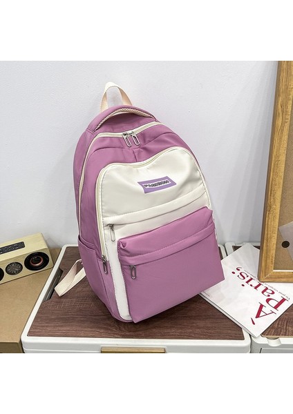 Kontrast Renkli Sırt Öğrenci Büyük Kapasiteli Okul Çantası (Yurt Dışından) modelleri