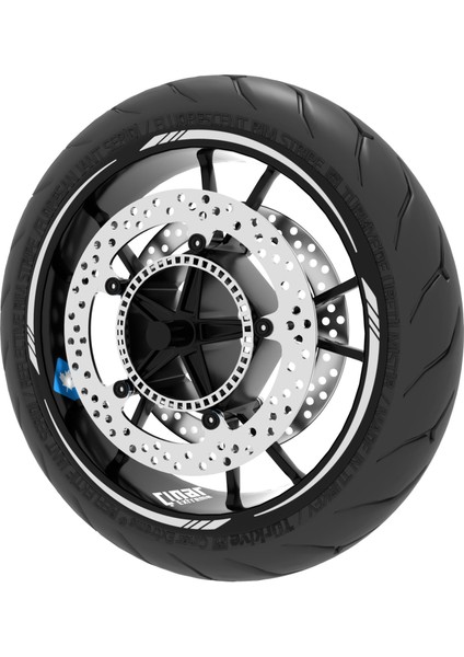 Reflektif Beyaz (Gri) 4 Parçalı Keskin Jant Şeridi Sticker Çınar Extreme