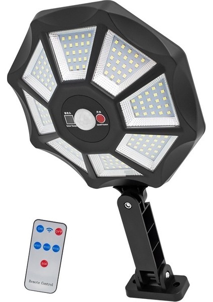 ZB-168A Kumandalı 3 Kademeli 168 Smd Ledli Sensörlü Beyaz Solar Aydınlatma Var Profesyonel El Fenerleri Beyaz