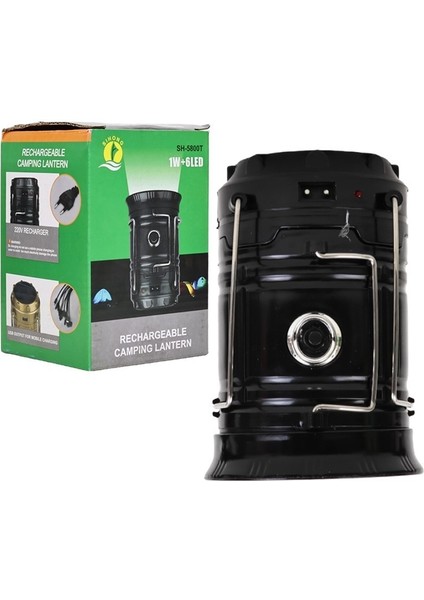 SH-5800T 1W+6LED Solar+Şarjlı Kamp Lambası Var Profesyonel El Fenerleri Beyaz modelleri