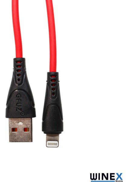 CA30 USB To Lightning Hızlı Data ve Şarj Kablosu 2.4A Kırmızı WNE0041