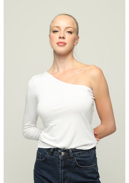 Kadın Tek Omuz Örme Bluz