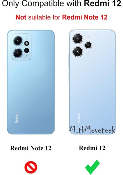 Redmi 12 Kılıf Soft Yumuşak Mat Slim Kaymaz Silikon Kapak + 9h Ekran Koruyucu Cam 2in1 Set