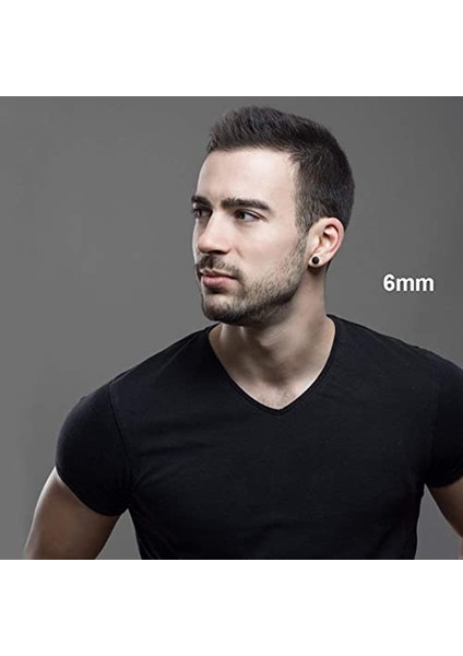 1-Black-1pairs Wkoud 6 Çift Manyetik Saplama Küpe Erkekler ve Kadınlar Siyah Cz Mıknatıs Delici Olmayan Klip Küpe Seti Yuvarlak Siyah Çelik (Yurt Dışından) indirimleri