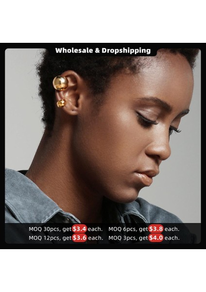 2 Küçük Gümüş Enfashıon Punk Topu Kulak Manşet Klipsli Küpeler Kadınlar Için Altın Renk Kaya Bezelye Küpe Delici Olmadan Pendientes Mujer EC191038 (Yurt Dışından) modelleri
