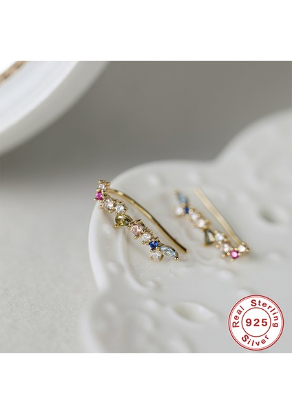 Stil 5 925 Ayar Gümüş Kulak Manşet Klip Küpe Lüks Aaaaa Zirkon Küpe Kadınlar Için Peri Kıkırdak Klip Küpe Güzel Takı W4 (Yurt Dışından)