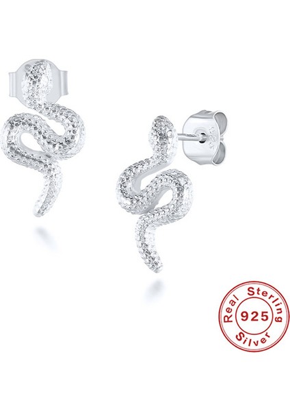 1 Çift Gümüş F.ı.n.s Yığını Yaratıcı Yılan 925 Ayar Gümüş Klipsli Küpe Kadınlar Için Gotik Küpe Deliksiz Sahte Piercing Kulak Manşet (Yurt Dışından)
