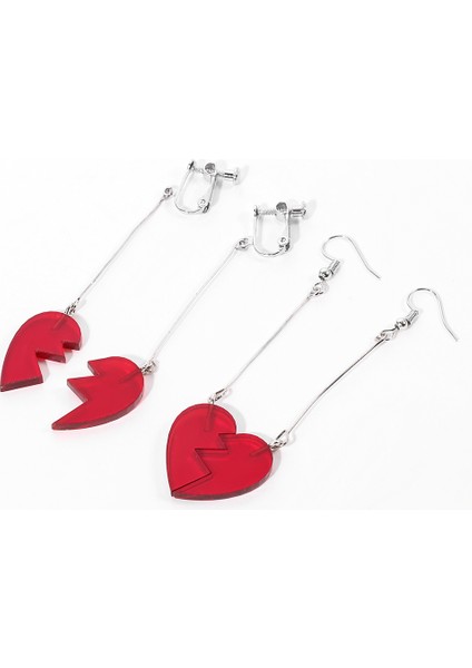 ES455 Anime Jojos Tuhaf Macera Kakyoin Noriaki Küpe Hiçbir Kulak Deliği Pierre Polnareff Splice Kalp Uzun Küpe Kadın Erkek Takı (Yurt Dışından) modelleri