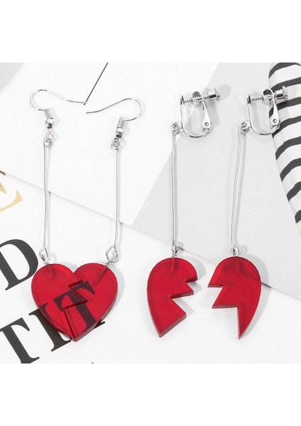 ES455 Anime Jojos Tuhaf Macera Kakyoin Noriaki Küpe Hiçbir Kulak Deliği Pierre Polnareff Splice Kalp Uzun Küpe Kadın Erkek Takı (Yurt Dışından) fırsatları