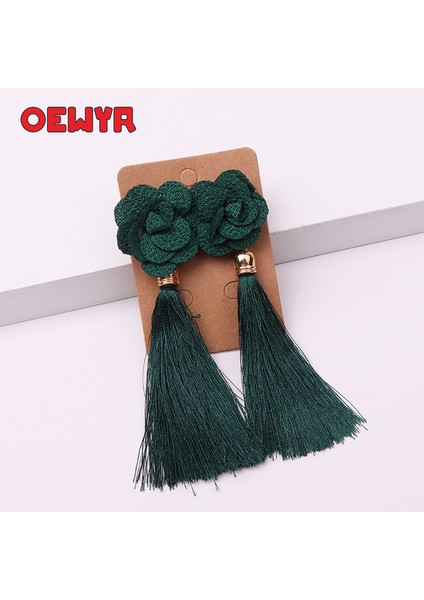 Stil 10 Za Kore Moda Bohem Püskül Petal Kadın Küpe Uzun Dangle Bildirimi Kırmızı Yaz Küpe Etnik Tasarım Düğün Takı (Yurt Dışından)