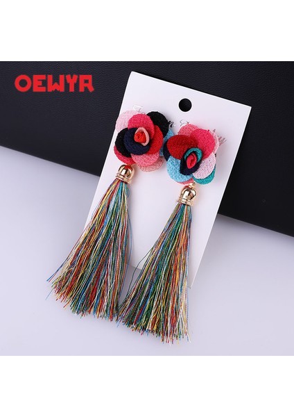 Stil 10 Za Kore Moda Bohem Püskül Petal Kadın Küpe Uzun Dangle Bildirimi Kırmızı Yaz Küpe Etnik Tasarım Düğün Takı (Yurt Dışından) indirimleri