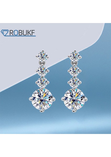 Toplam 2.6ct 2.6 Karat Mozanit Dangle Küpe Kadınlar Için 925 Ayar Gümüş D Renk Vvs1 Beyaz Altın Kaplama Düğün Küpe Takı Hediyeler (Yurt Dışından) fiyatları