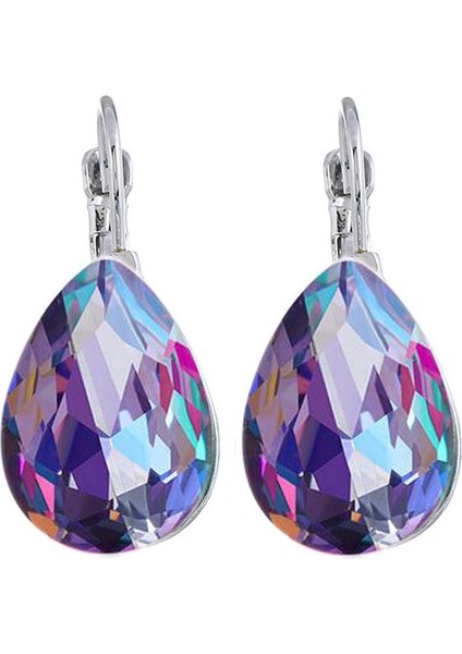 Stil 9 Mavi Renkli Kristal Su Damlası Küpe Kadınlar Için Büyük Geometrik Takı Gümüş Renk Dangle Küpe Buklet D'oreille Femme (Yurt Dışından) fiyatları