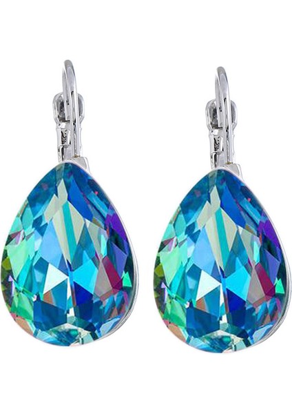 Stil 9 Mavi Renkli Kristal Su Damlası Küpe Kadınlar Için Büyük Geometrik Takı Gümüş Renk Dangle Küpe Buklet D'oreille Femme (Yurt Dışından) indirimleri