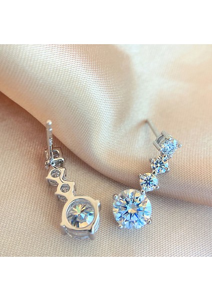Toplam 2.6ct 2.6 Karat Mozanit Dangle Küpe Kadınlar Için 925 Ayar Gümüş D Renk Vvs1 Beyaz Altın Kaplama Düğün Küpe Takı Hediyeler (Yurt Dışından) indirimleri