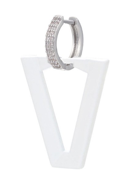 Silverwhite Qmhje Kadın Dangle Küpe Geometrik Üçgen Boyama Neon Yeşil Floresan Takı Küpe Aretes Cz Hoop Altın Gümüş Renk (Yurt Dışından)