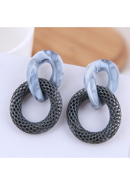ES3747 Gri Renk Vintage Dangle Küpe Kadınlar Için Degrade Reçine Akrilik Bildirimi Damla Küpe Avrupaamerikan Kulak Aksesuarları (Yurt Dışından) indirimleri