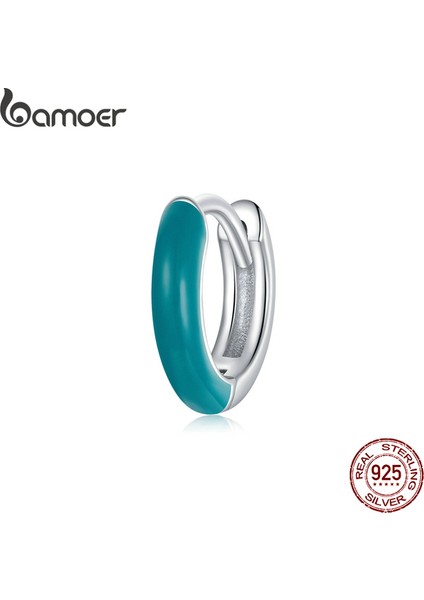 BSE488-BU Bamoer 1 Parça Tek-Küpe Eşleştirme ve Karışım Serisi Halkalar Huggies 925 Ayar Gümüş Hipoalerjenik Delici Takı Vahşi SCE1052 (Yurt Dışından)