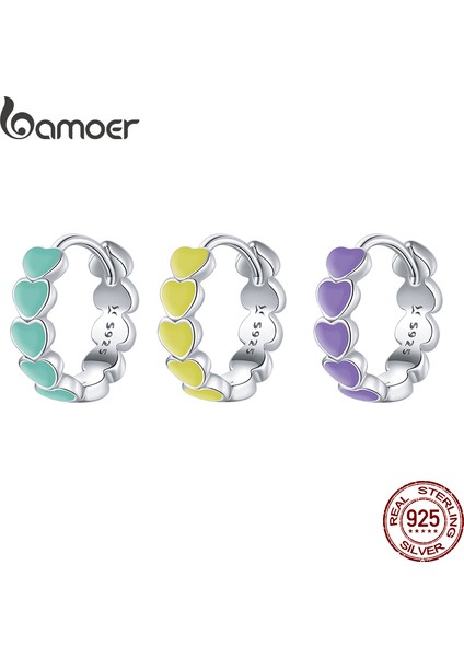 BSE488-BU Bamoer 1 Parça Tek-Küpe Eşleştirme ve Karışım Serisi Halkalar Huggies 925 Ayar Gümüş Hipoalerjenik Delici Takı Vahşi SCE1052 (Yurt Dışından) modelleri