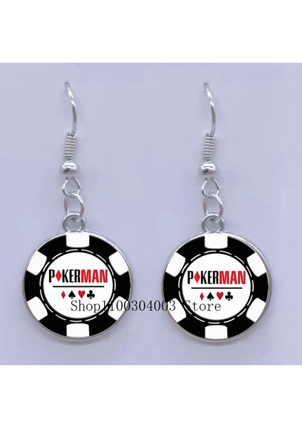 Silver3 Yaratıcı Poker Ace Saplama Küpe Kalp Maça Kartı Cam Resim Küpe Kadın Hediyeler Genç Kız Takısı Benzersiz Tasarımlar (Yurt Dışından)