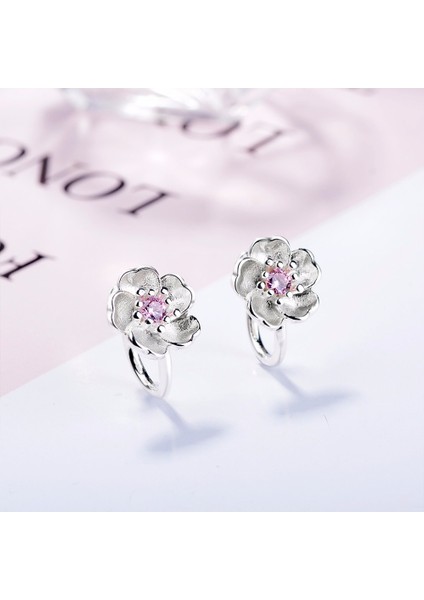 Resim Kinitial Sevgilim Kiraz Çiçekleri Küpe Kristal ile Kız Için Sevimli Kulaklar Basit Şık Klip Küpe Takı Olmayan Piercing (Yurt Dışından) indirimleri